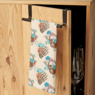 Design der Boho Skull-Serie 12 Geschirrtuch