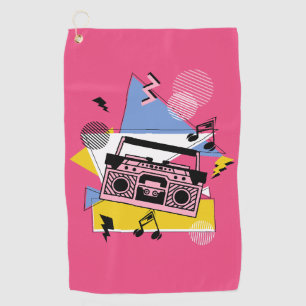 Design der Boombox im Retro-Stil Golfhandtuch