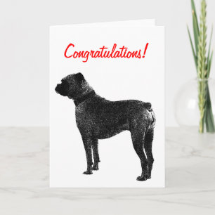 Design der Boxer-Hunde-Grußkarte   Herzlichen Glüc Karte