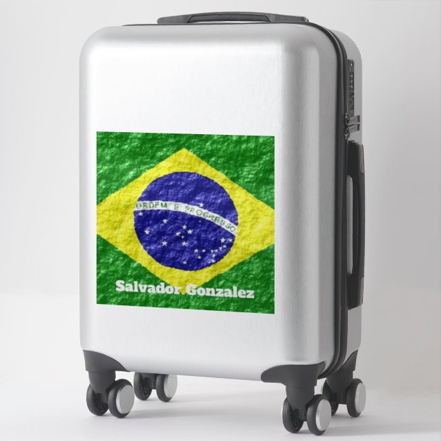 Design der brasilianischen Flagge Aufkleber (Koffer)