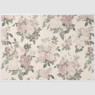 Design der braunen rosafarbenen Blumen-Serie 2 Seidenpapier