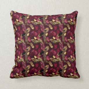 Design der Burgundy- und Gold Leopard-Serie 12 Kissen