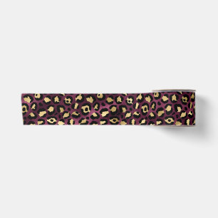 Design der Burgundy- und Gold Leopard-Serie 1 Satinband