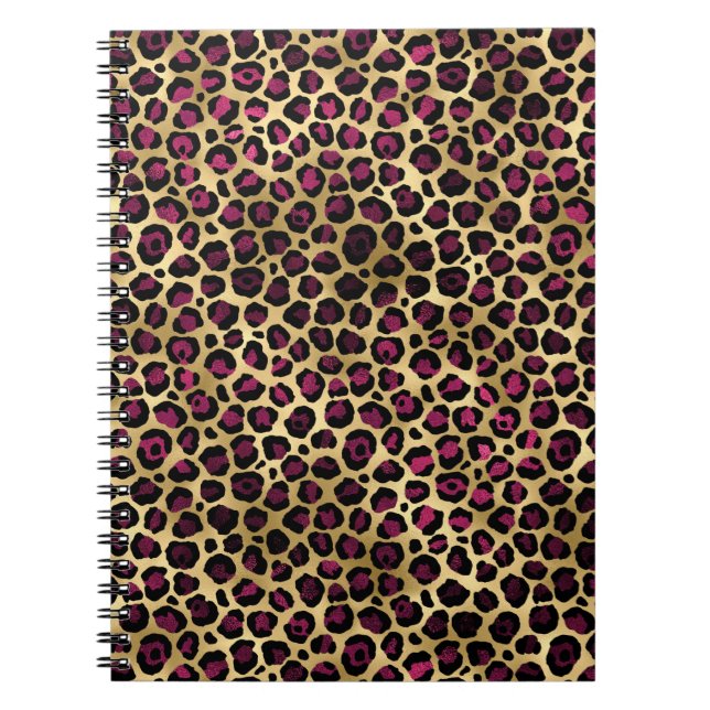 Design der Burgundy- und Gold Leopard-Serie 2 Notizblock (Vorderseite)