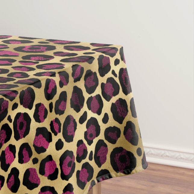 Design der Burgundy- und Gold Leopard-Serie 2 Tischdecke (Beispiel)