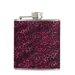 Design der Burgundy- und Gold Leopard-Serie 9 Flachmann