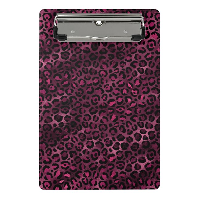 Design der Burgundy- und Gold Leopard-Serie 9 Mini Klemmbrett (Vorderseite)