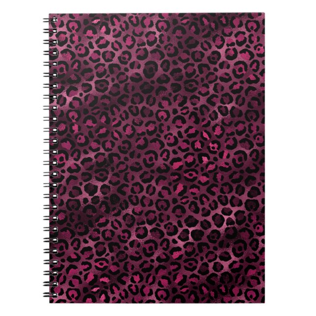 Design der Burgundy- und Gold Leopard-Serie 9 Notizblock (Vorderseite)