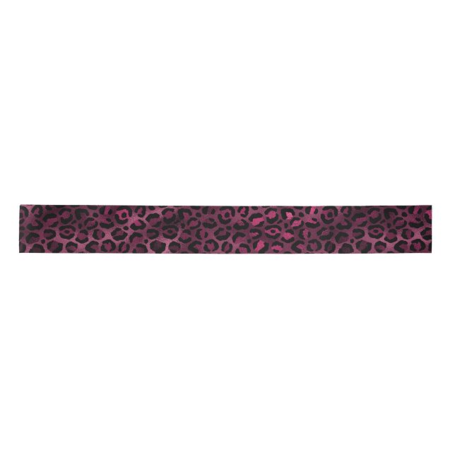 Design der Burgundy- und Gold Leopard-Serie 9 Satinband (Vorderseite)