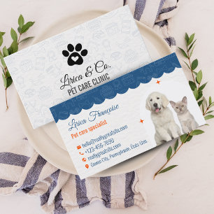 Design der Business Card für die White & Blue Pet  Visitenkarte