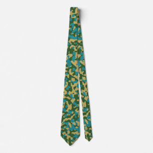 Design der Camouflage grün, gelb, Aquamarin Camouf Krawatte