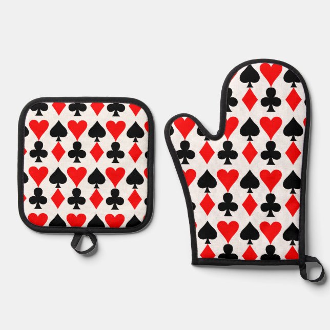 Design der Card-Anzug Ofenhandschuh & Topflappen-Set (Vorderseite)