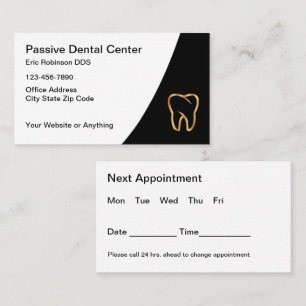 Design der Classy Dentist Office-Terminals Visitenkarte