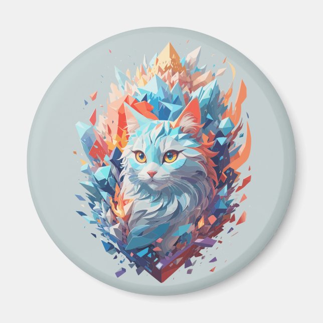 Design der Creative Fire and Ice Cat Magnet (Vorne)