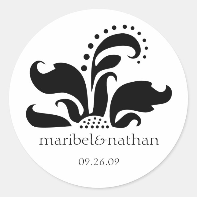 Design der Damaskus-Blume Runder Aufkleber (Vorderseite)