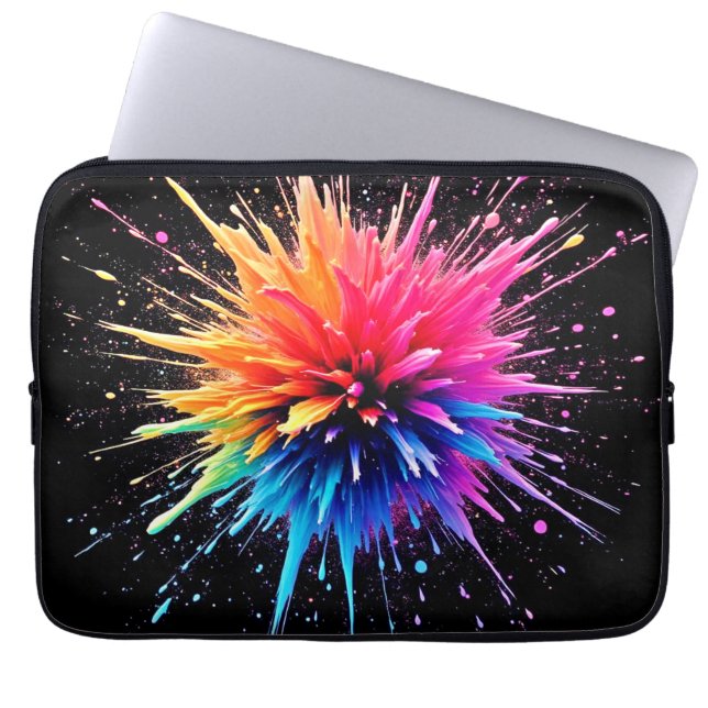 Design der dynamischen Farbexplosion Laptopschutzhülle (Vorderseite)