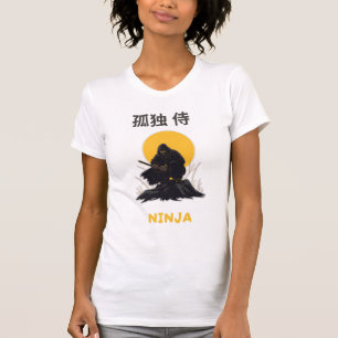 Design der einsamen Ninja-Samurai-Kunst T-Shirt