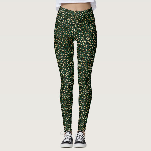 Design der Emerald- und Gold-Safari-Serie 1 Leggings (Vorderseite)