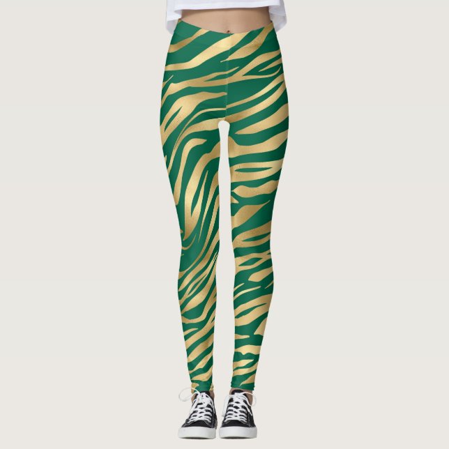 Design der Emerald- und Gold-Safari-Serie 2 Leggings (Vorderseite)