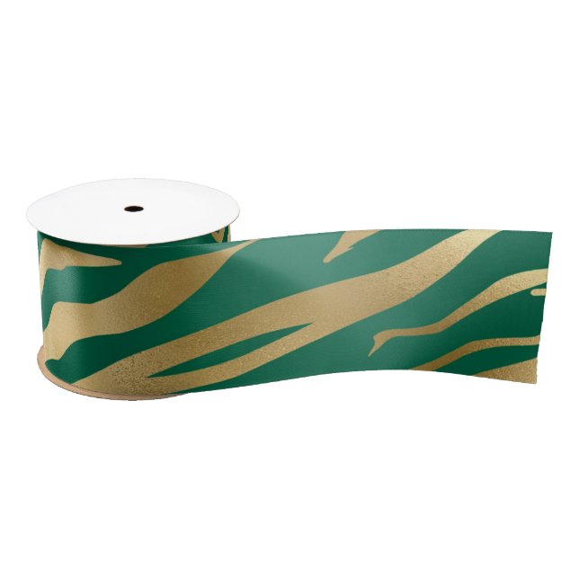 Design der Emerald- und Gold-Safari-Serie 2 Satinband (Spule)