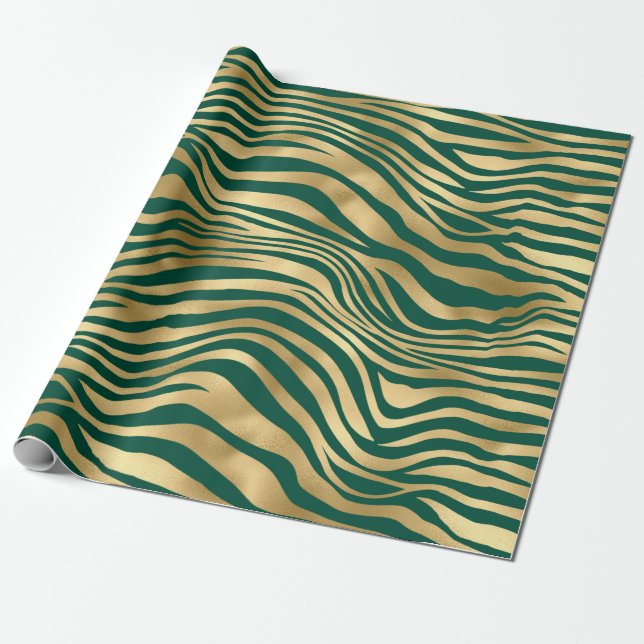 Design der Emerald- und Gold-Safari-Serie 4 Geschenkpapier (Ungerollt)