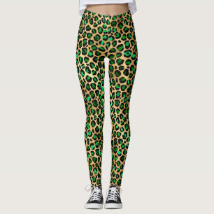 Design der Emerald- und Gold-Safari-Serie 8 Leggings