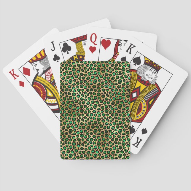 Design der Emerald- und Gold-Safari-Serie 8 Spielkarten (Rückseite)