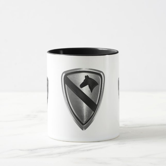Design der ersten Cavalry Division Steel Patch Tasse (Zentrum)