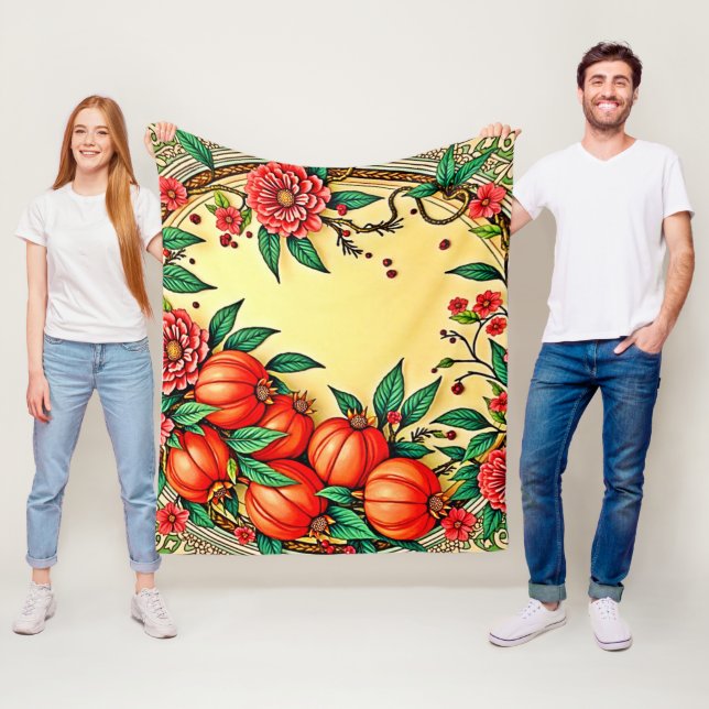 Design der FestivalflorIllustration Fleecedecke (Beispiel)
