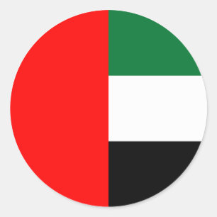 Design der Flagge der Vereinigten Arabischen Emira Runder Aufkleber