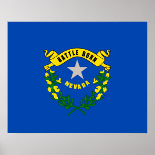 Design der Flagge des Bundesstaates Nevada Poster