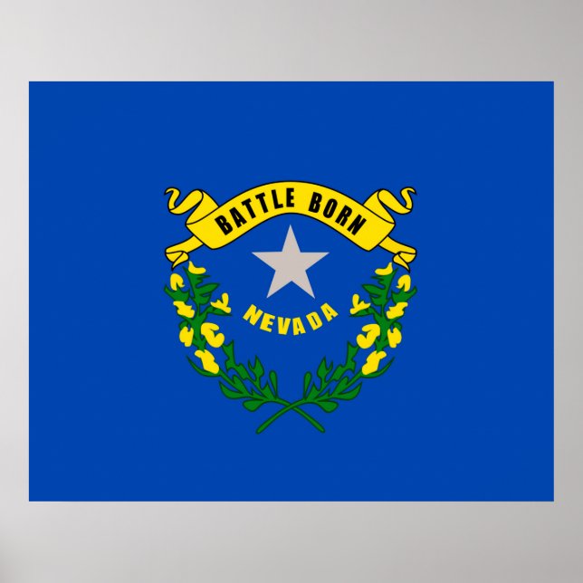 Design der Flagge des Bundesstaates Nevada Poster (Vorne)