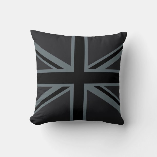 Design der Flagge für Black Union Jack UK Kissen (Vorderseite)