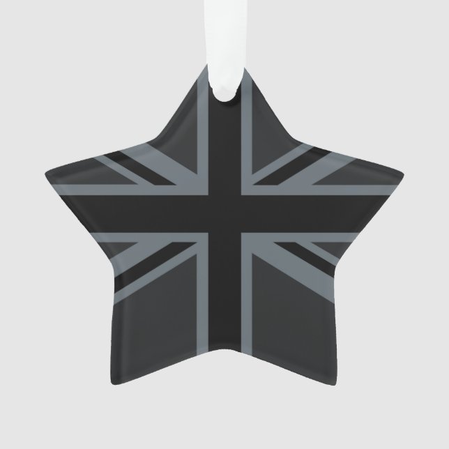 Design der Flagge für Black Union Jack UK Ornament (Vorderseite)