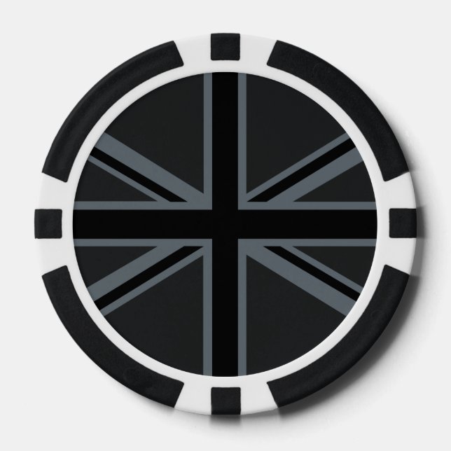Design der Flagge für Black Union Jack UK Pokerchips (Vorderseite)