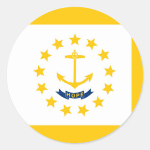 Design der Flagge von Rhode Island Runder Aufkleber