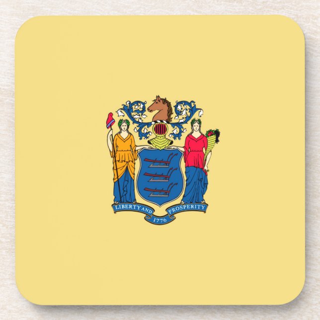 Design der Flaggen des Staates New Jersey Getränkeuntersetzer (Vorderseite)