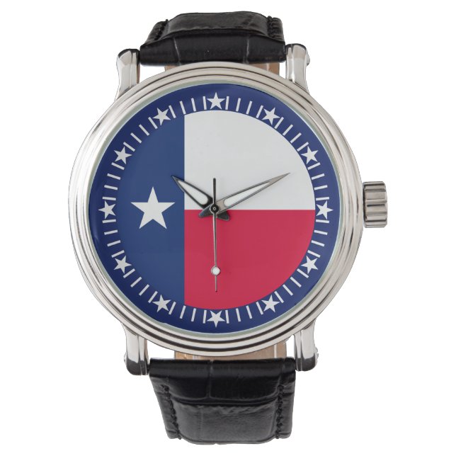 Design der Flaggen des Staates Texas Armbanduhr (Vorderseite)
