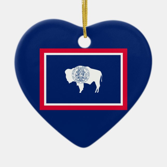 Design der Flaggen des Wyoming-Zustands Keramikornament (Vorne)