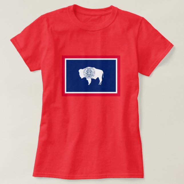 Design der Flaggen des Wyoming-Zustands T-Shirt (Design vorne)