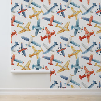Design der Flugzeug für das Kinderzimmer Tapete