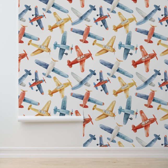 Design der Flugzeug für das Kinderzimmer Tapete (Anwendung)