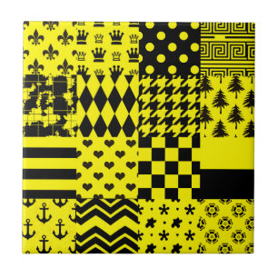 Design der gelben, gemischten Muster Fliese