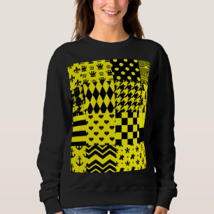 Design der gelben, gemischten Muster Sweatshirt