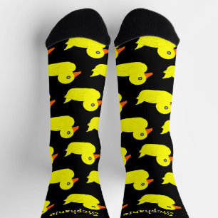 Design der gelben Gummihaube Socken