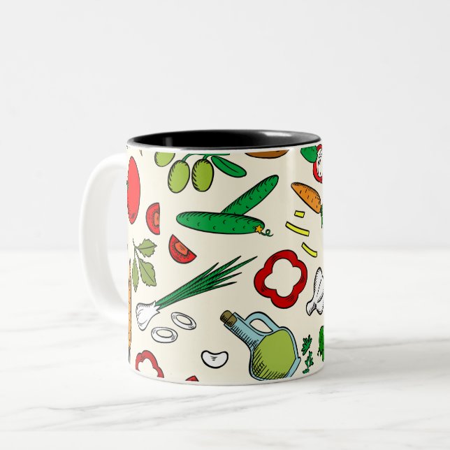 Design der Gemüse Zwei-Tone-Kaffee-Tasse Zweifarbige Tasse (Vorderseite Links)
