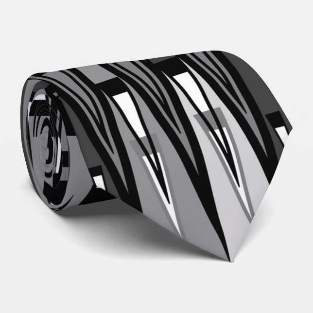 Design der geometrischen Grau- und Schwarzwalge, Krawatte (Gerollt)