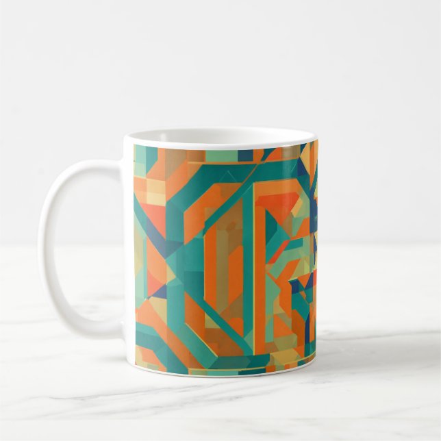 "Design der geometrischen Harmonie der Tasse in Tr (Links)