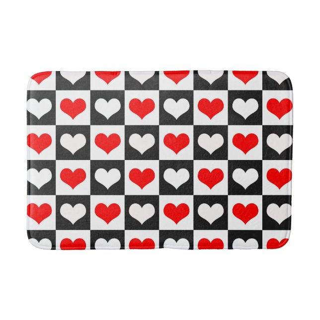 Design der geometrischen Liebe Herzmuster Badematte (Vorderseite)