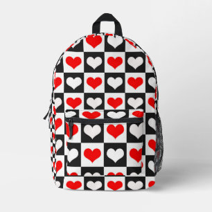 Design der geometrischen Liebe Herzmuster Bedruckter Rucksack